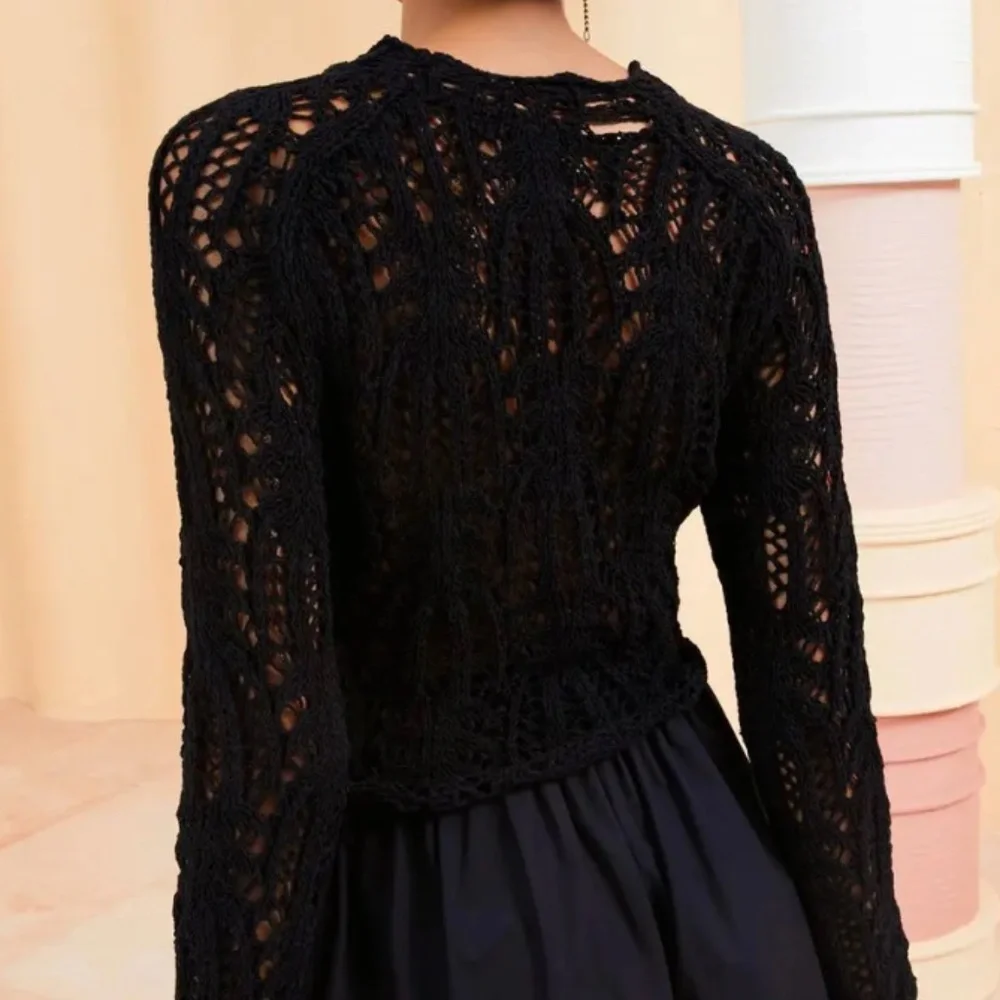 Ulla Johnson - Open Weave Crochet Pullover - Black - Picture 4 of 8
